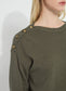 Lysse Adelaide Button Trim Pullover Sweater Mosswood