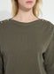 Lysse Adelaide Button Trim Pullover Sweater Mosswood