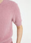Lysse Opalite Short Sleeve Lurex  Feather Cardiagn Antique Rose