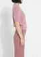 Lysse Opalite Short Sleeve Lurex  Feather Cardiagn Antique Rose