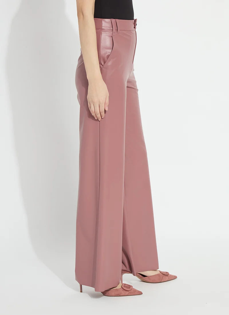 Lysse Ada Pull On Transeasonal Vegan Leather Trouser Antique Rose