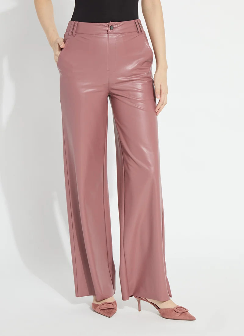 Lysse Ada Pull On Transeasonal Vegan Leather Trouser Antique Rose
