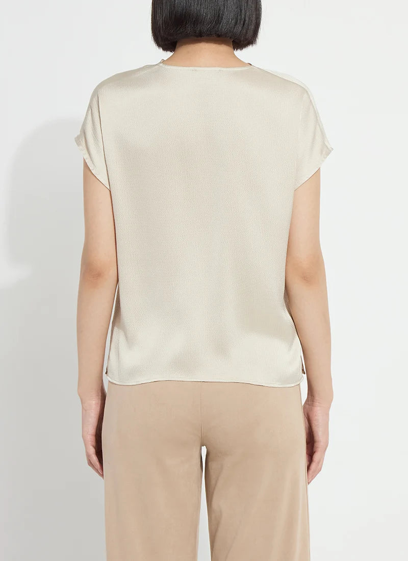 Lysse Yasmin Drape Neck Sleeveless Blouse Travertine