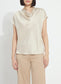 Lysse Yasmin Drape Neck Sleeveless Blouse Travertine