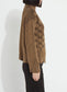 Lysse Rhea Cozy Rib Scallop Edge Pullover Camel/ Black