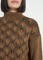 Lysse Rhea Cozy Rib Scallop Edge Pullover Camel/ Black