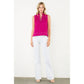 Fuchsia Contrast Stitch Sleeveless Top