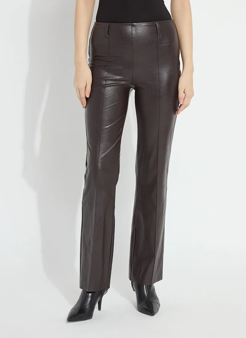 Lysse Ellie Textured Vegan Leather Pants Double Espresso