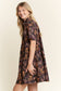 Collared Tiger Print Mini Dress