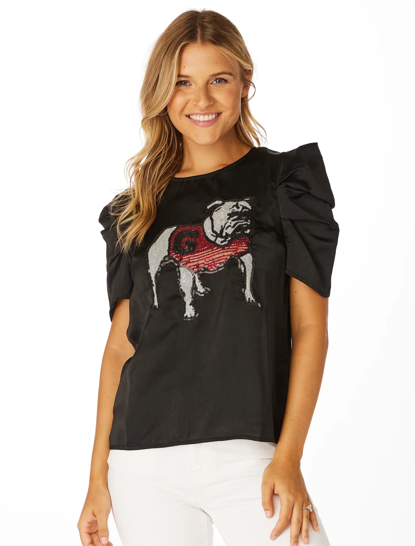 Sequin Puff Sleeve Shirt - Georgia SS