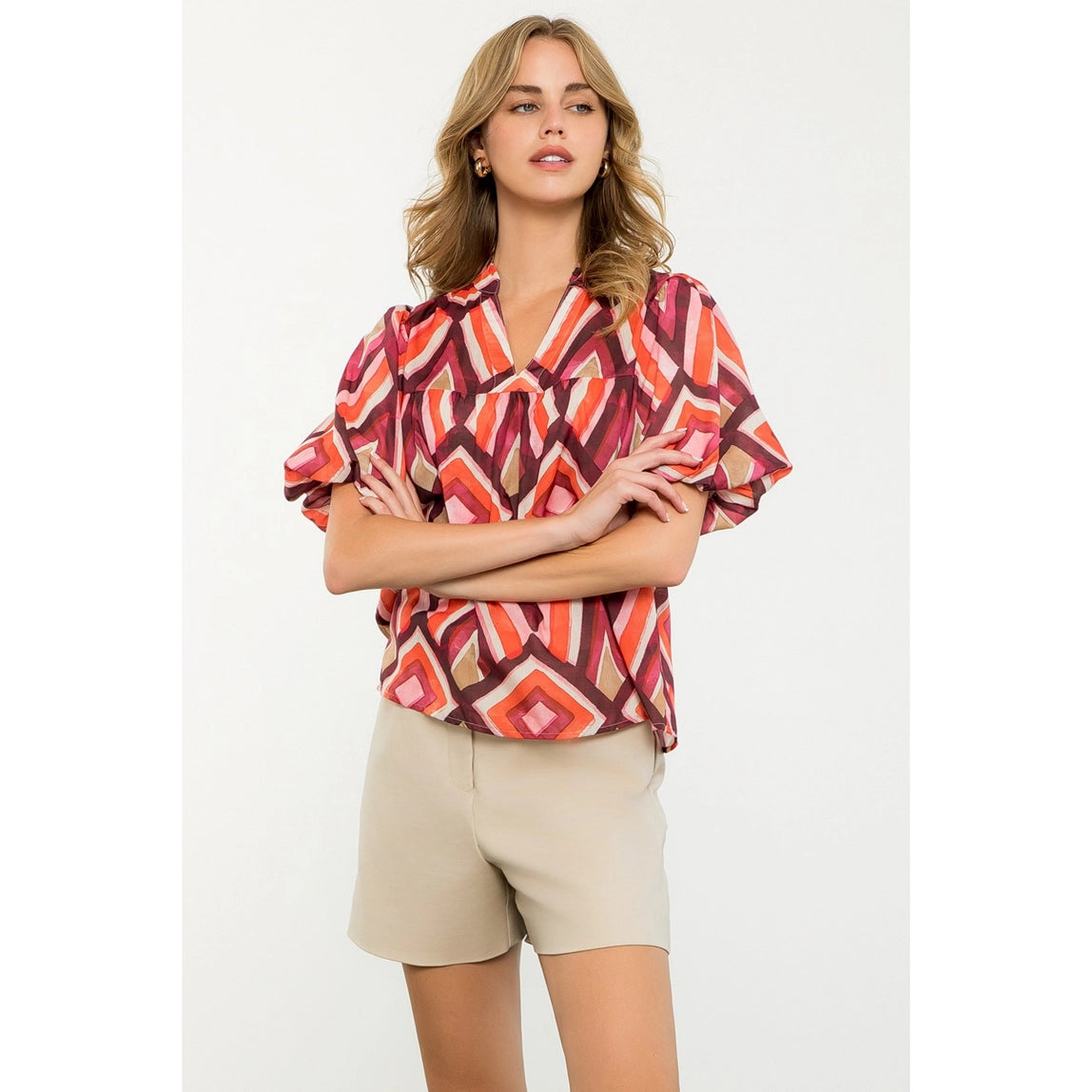 THML Abstract Print Top