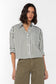 Renuar Striped Cotton Blouse Olive