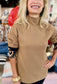 Charlie B Funnel Sweater with Color Block Detail Truffle