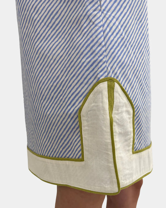 Contrast Stripe Mini Dress Blue