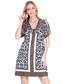 Joy Joy V Neck Ring Dress Leopard Border