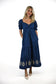 Victoria Dunn Clara the Label Peyton Sapphire Crest Maxi Dress