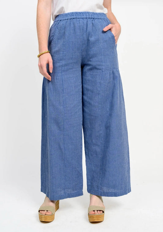 Ivy Jane Wide Leg Stripe Pant Blue