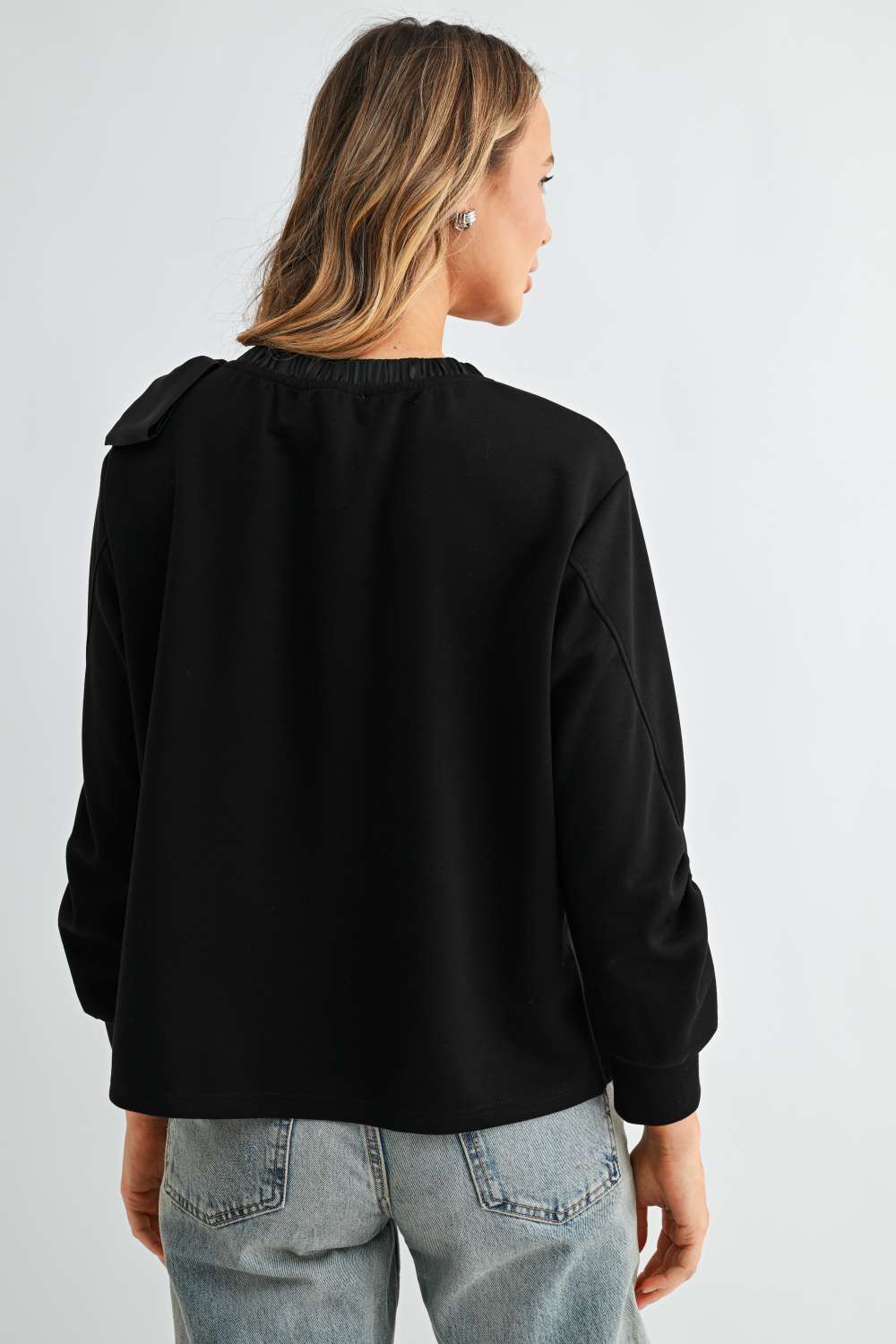 Joh Apparel Karl Bow-Tie Shoulder Top Black