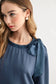 Joh Apparel Karl Bow-Tie Shoulder Top Denim Blue