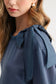 Joh Apparel Karl Bow-Tie Shoulder Top Denim Blue
