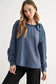 Joh Apparel Karl Bow-Tie Shoulder Top Denim Blue
