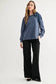 Joh Apparel Karl Bow-Tie Shoulder Top Denim Blue