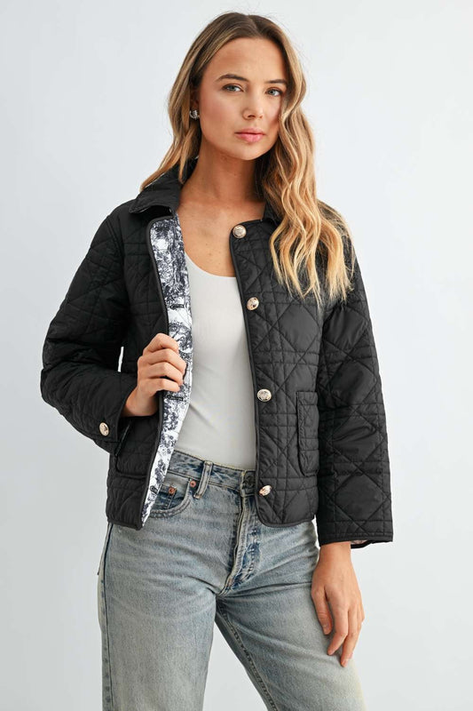 Joh Apparel Joshua Quilted Puffer Jacket Black