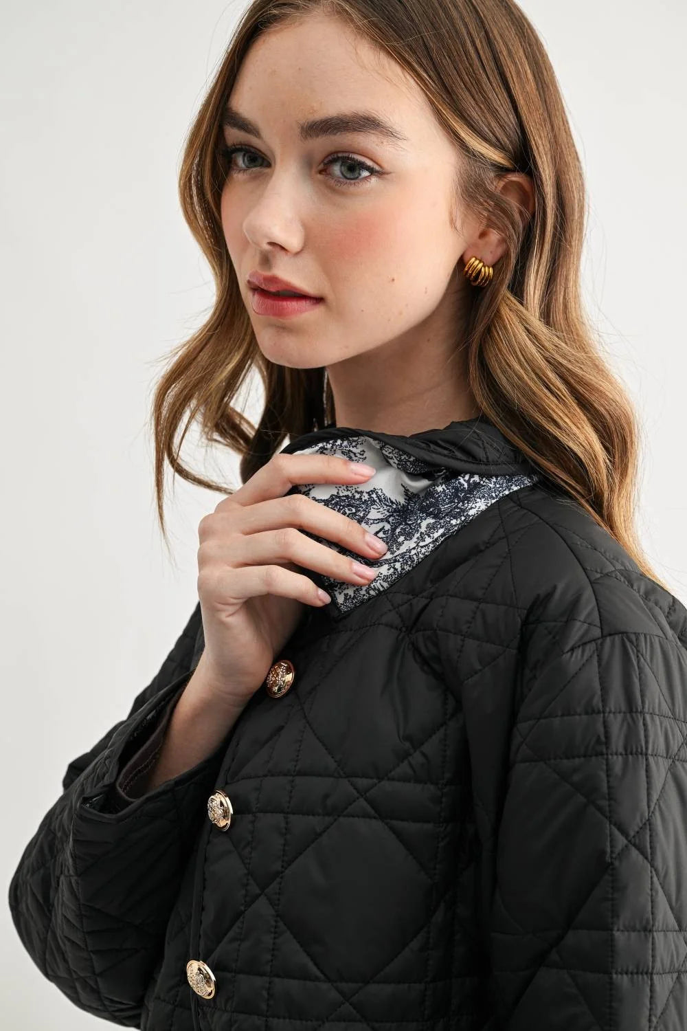 Joh Apparel Joselyn Quilted Longline Puffer Jacket Black