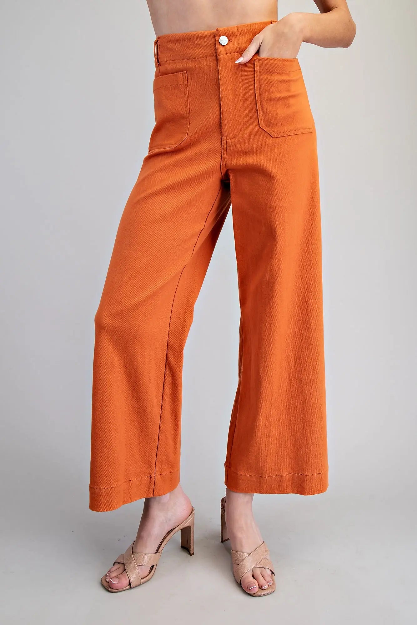 Front Pocket Crop Pants Clay