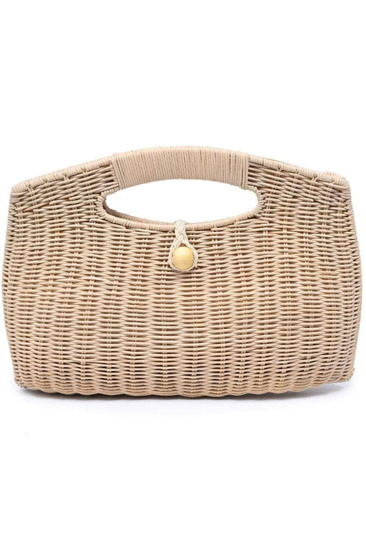 Riley Rattan Clutch Bag