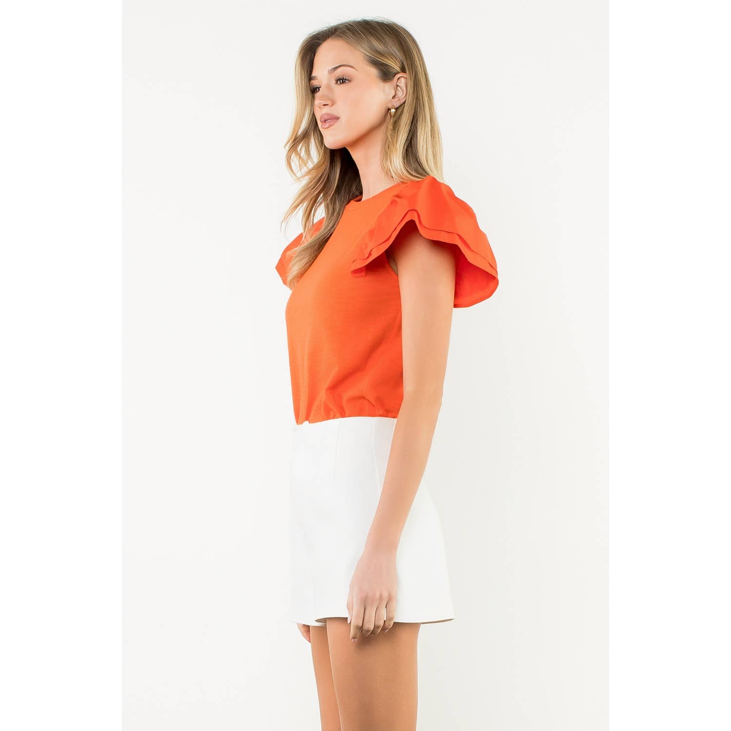 Flutter Sleeve Top Orange