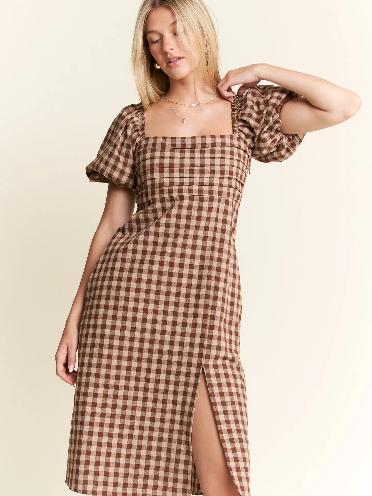 The Gingham Sweetheart Midi Dress
