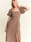 The Gingham Sweetheart Midi Dress