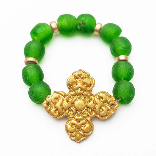 Hidden Truth Green Glass with Andrea Bracelet