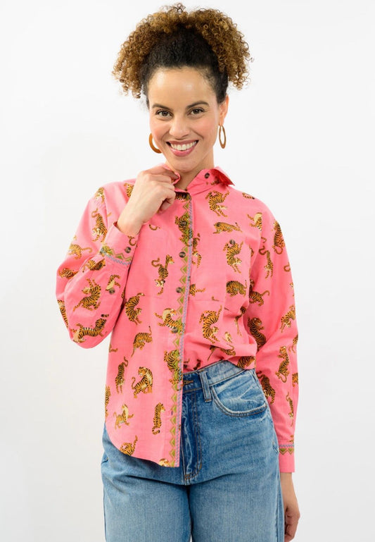 Ivy Jane Tiger Camp Shirt Coral