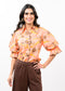 Ivy Jane Pointed Collar Poof Sleeve Top