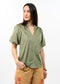 Ivy Jane Faux Suede Poof Sleeve Top Sage
