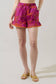In the Jungle Evel Ruffle Shorts: Magenta
