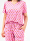 Mary Square Women's Pajama Set Floral Foulard Pink