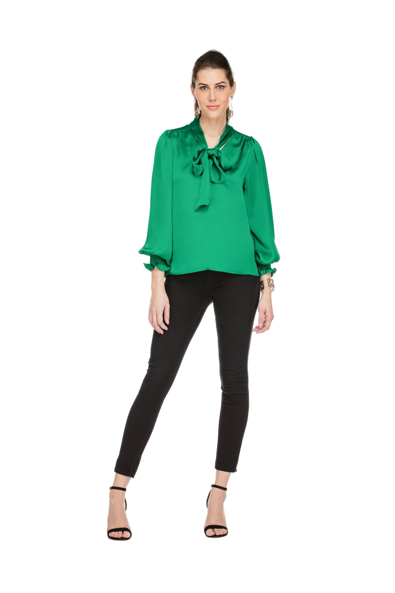 Jade Tie Blouse - Green