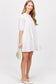 Floral Jacquard Puff Sleeve Tiered Mini Dress White