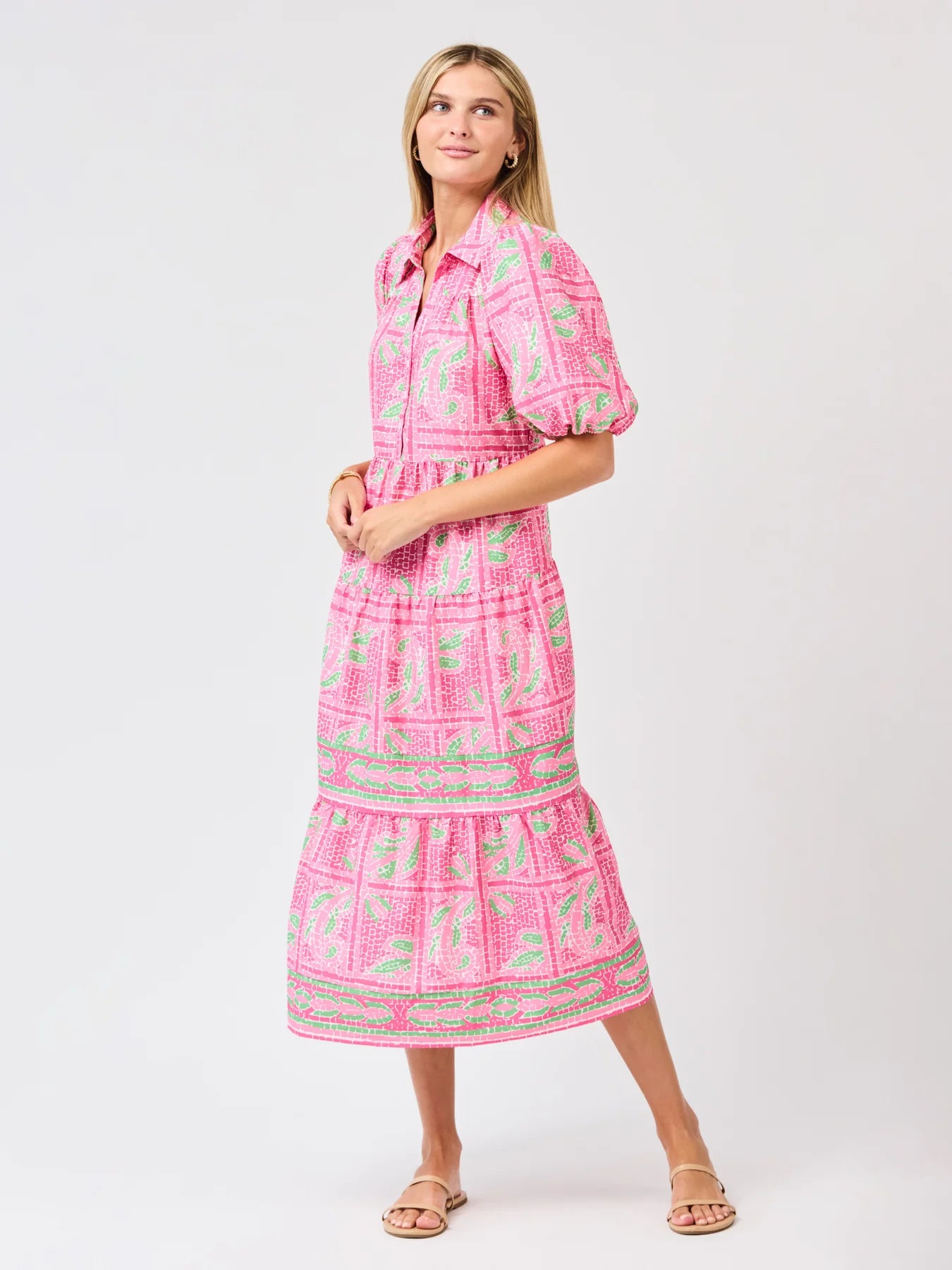 Mary Square Eloise Dress Trellis Tiles