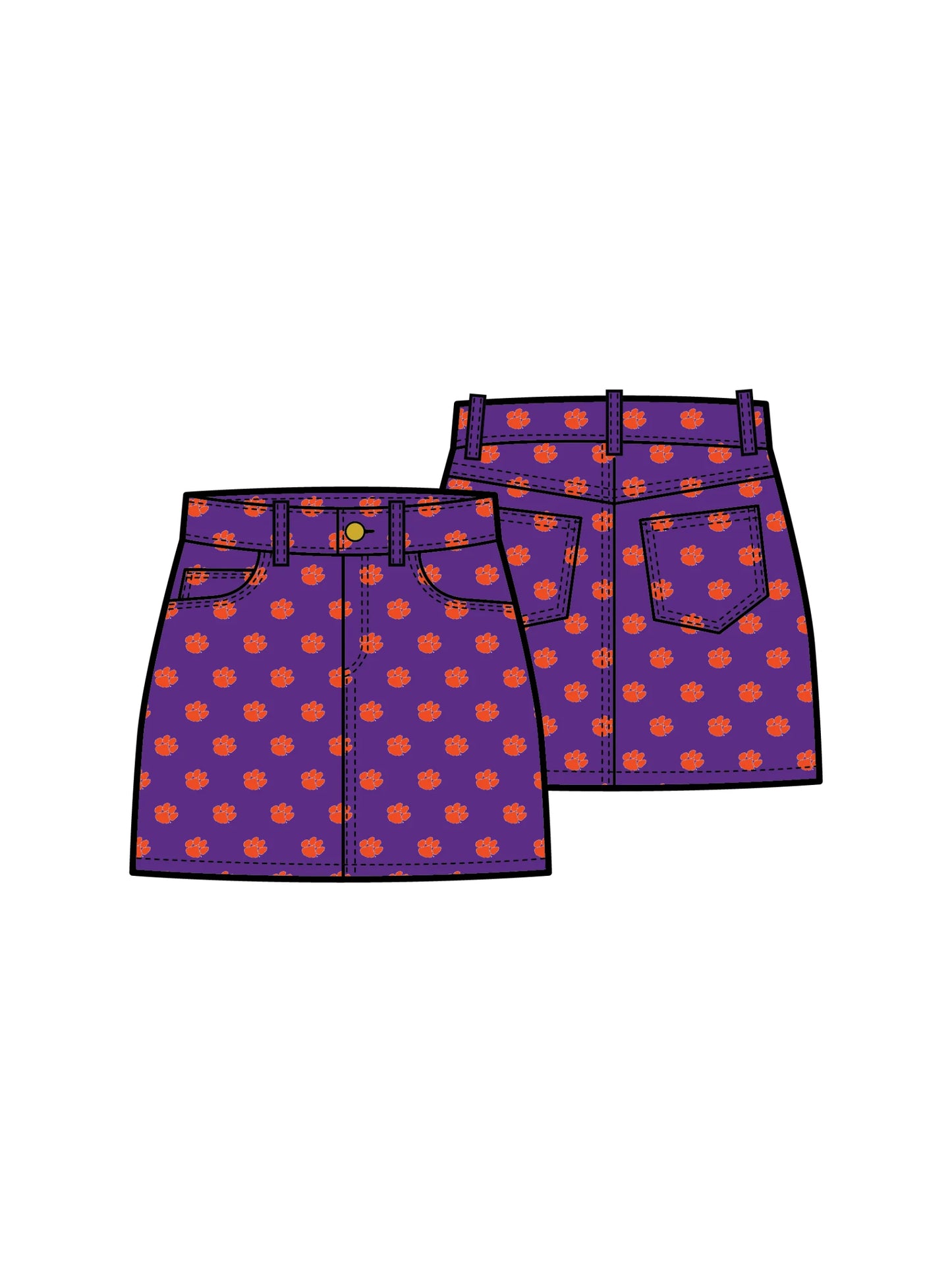 The Tailgate Twill Mini Skirt Clemson