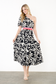 One Shoulder Pattern Maxi Dress