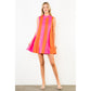 THML Sleeveless Colorblock Dress Pink
