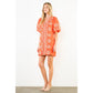 THML Embroidered Bubble Sleeve Dress Orange