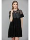 Velvet Lace Babydoll Dress Black