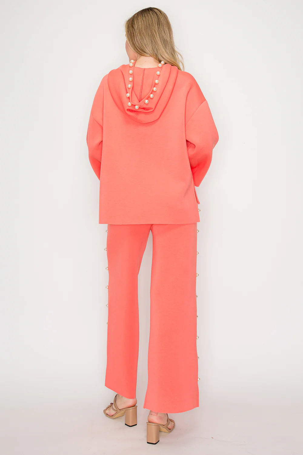 Joh Apparel Francine French Scuba Pearl Hoodie Peach