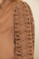 Fuzzy Lace Long Sleeve Ruffle Detailed Corduroy Top Brown