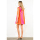THML Sleeveless Colorblock Dress Pink